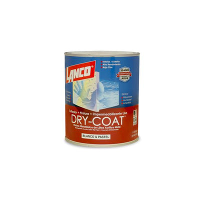LANCO PINTURA ESPECIAL DRY COAT LISO BLANCO 1/4 GALON