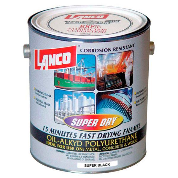 LANCO PINTURA ANTICORROSIVA SUPER DRY NEGRO 1/4 GALON