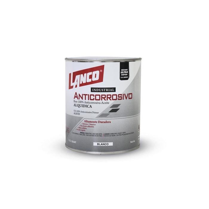 LANCO PINTURA ANTICORROSIVA INDUSTRIAL BLANCO 1/4 GALON