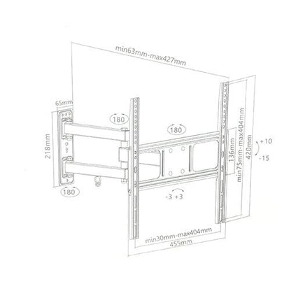 Soporte para TV, 32”–55”, GF-P1124-1171, G Force, Accesorio de montaje