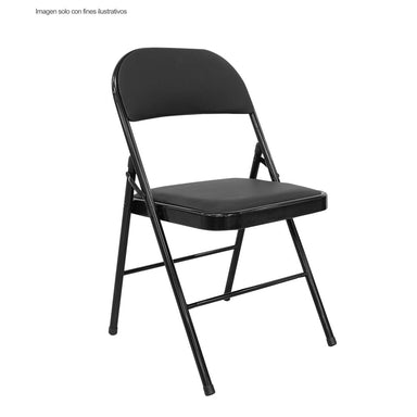 Silla plegable 851-DRN588N color negro asiento y respaldo alcolchado