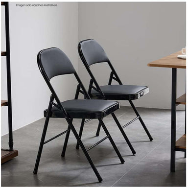 Silla plegable 851-DRN588N color negro asiento y respaldo alcolchado