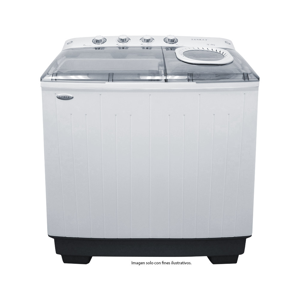 Lavadora 15kg Semiautomática modelo WM-1576PS, Sankey, doble tina, bomba de expulsión