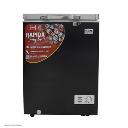 Congelador horizontal 3.5 pc RCSF36DA RCA color negro cierre con llave