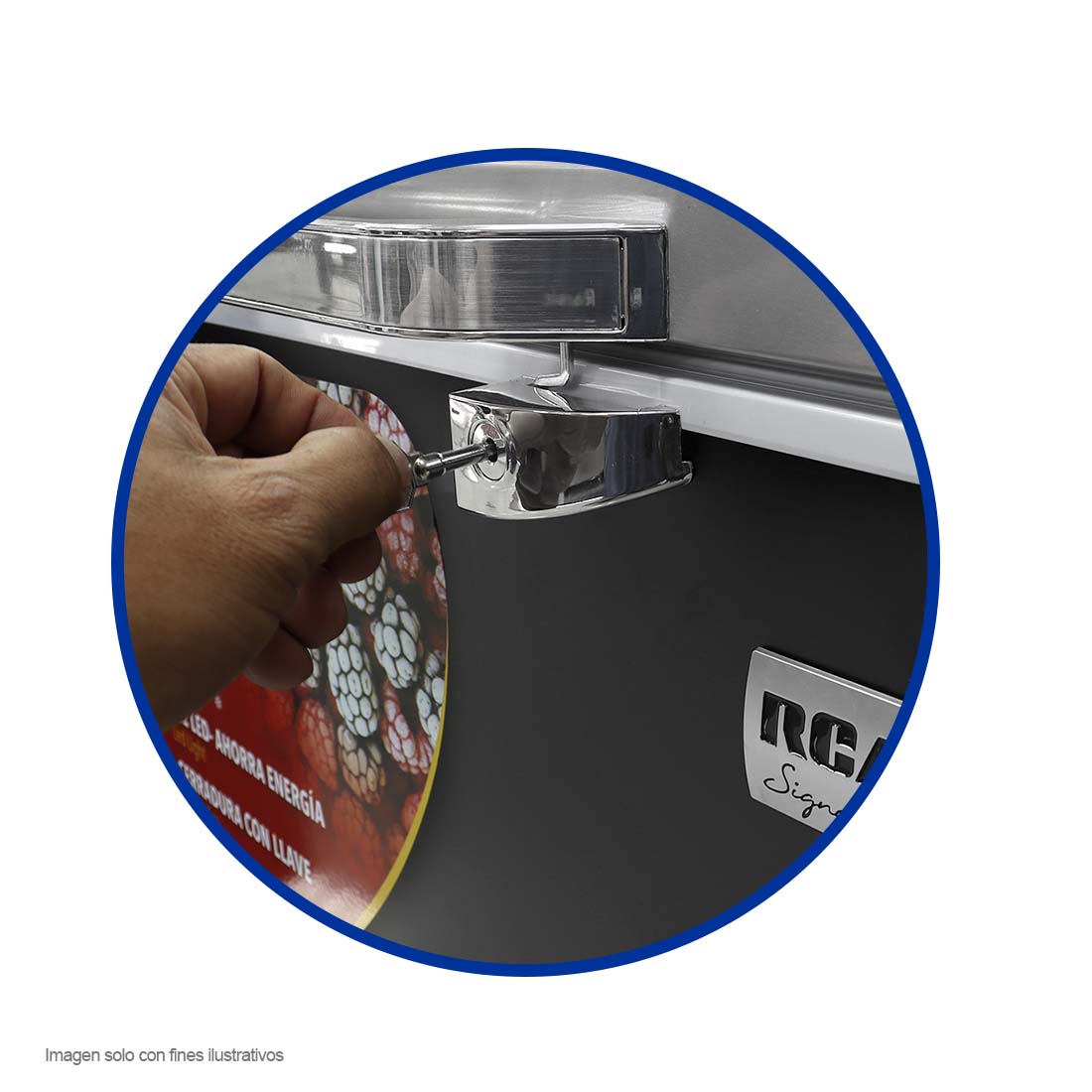 Congelador Horizontal 9pc RCSF91DA RCA luz LED cierre con llave