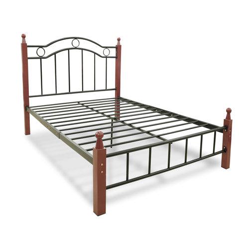 CAMA DC-447 FULL ESTRUCTURA DE METAL Y PATAS DE MADERA