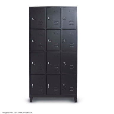 Locker 12 casilleros F-22 color negro