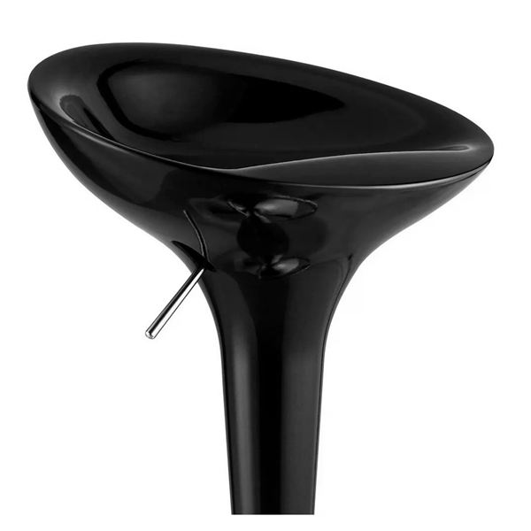 Silla de bar modelo baer, color negro, base cromada