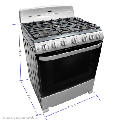 Estufa a gas 30" CEM7641BSIS2 Mabe color gris