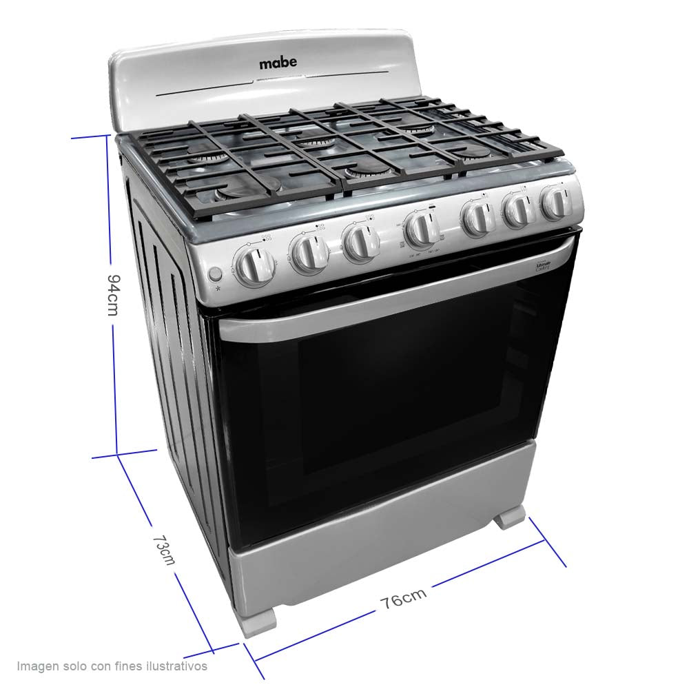 Estufa a gas 30" CEM7641BSIS2 Mabe color gris