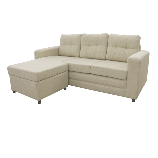 Sofá modular modelo turqueza, estructura de madera y tapizado en tela chenille