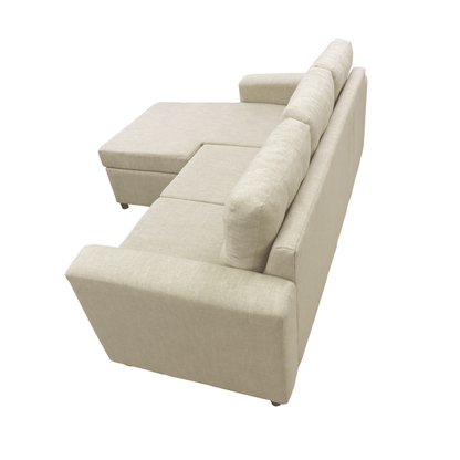 Sofá modular modelo turqueza, estructura de madera y tapizado en tela chenille
