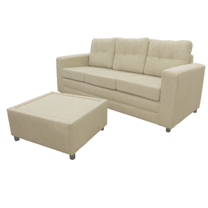 Sofá modular modelo turqueza, estructura de madera y tapizado en tela chenille