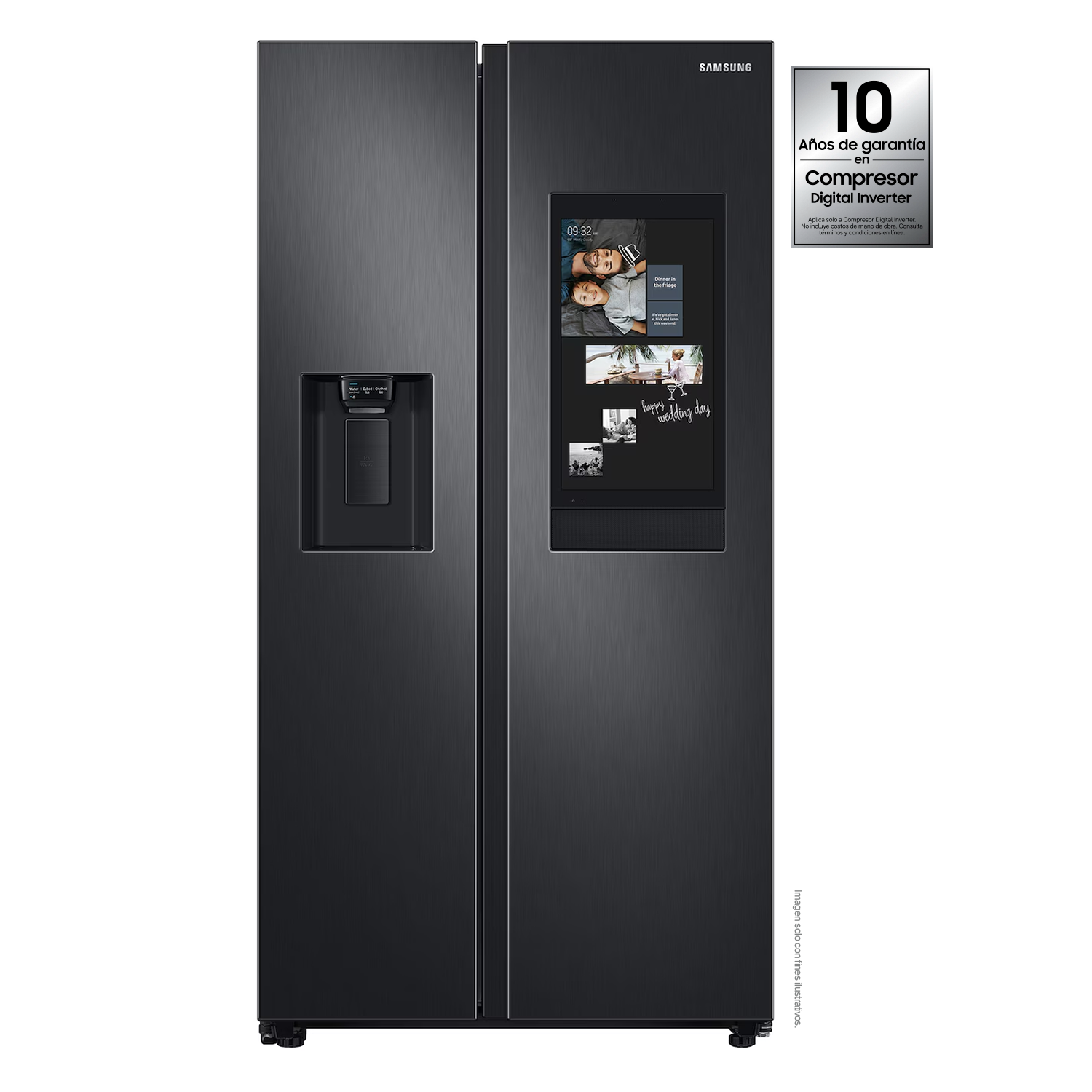 Refrigeradora 27pc, Side by Side  RS27T5561B1/AP, Samsung,  silver  family hub fam