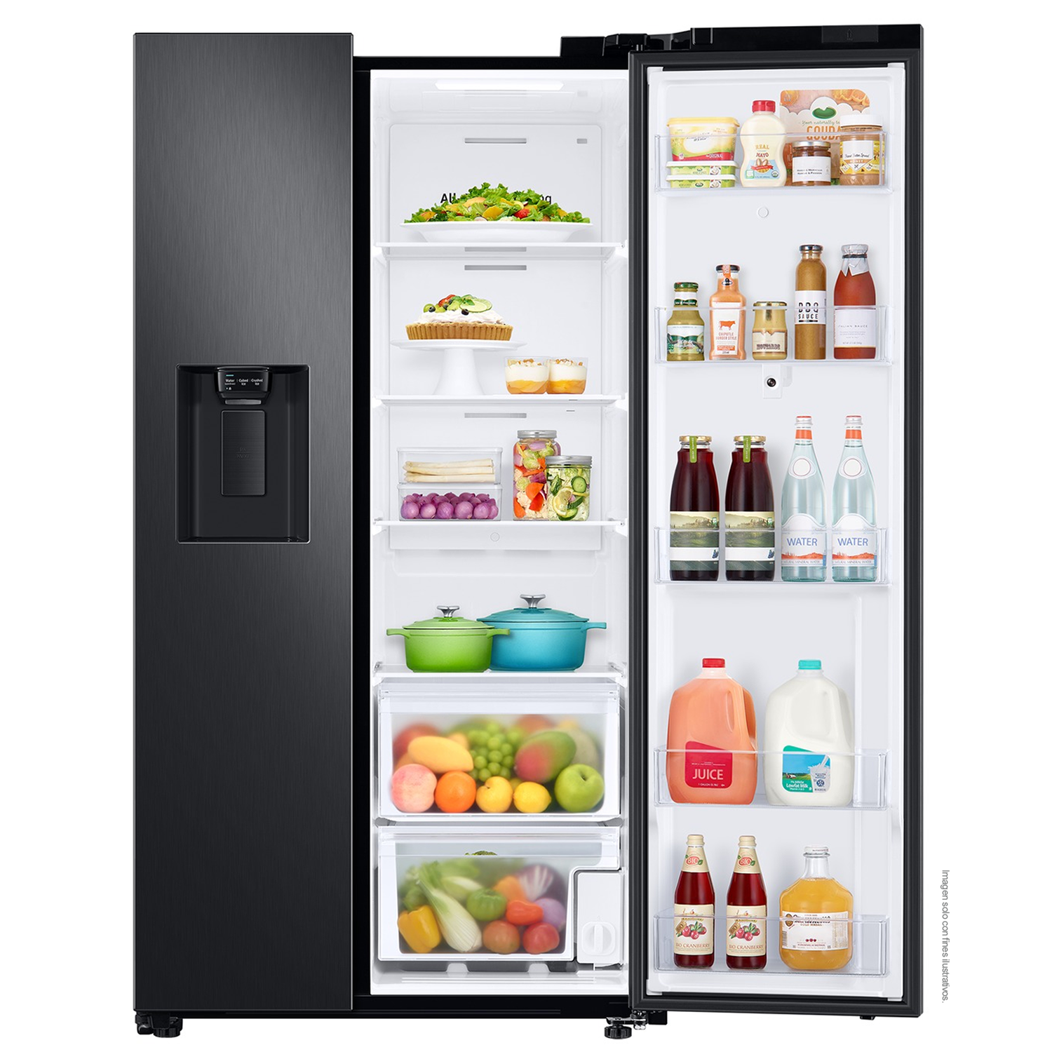 Refrigeradora 27pc, Side by Side  RS27T5561B1/AP, Samsung,  silver  family hub fam