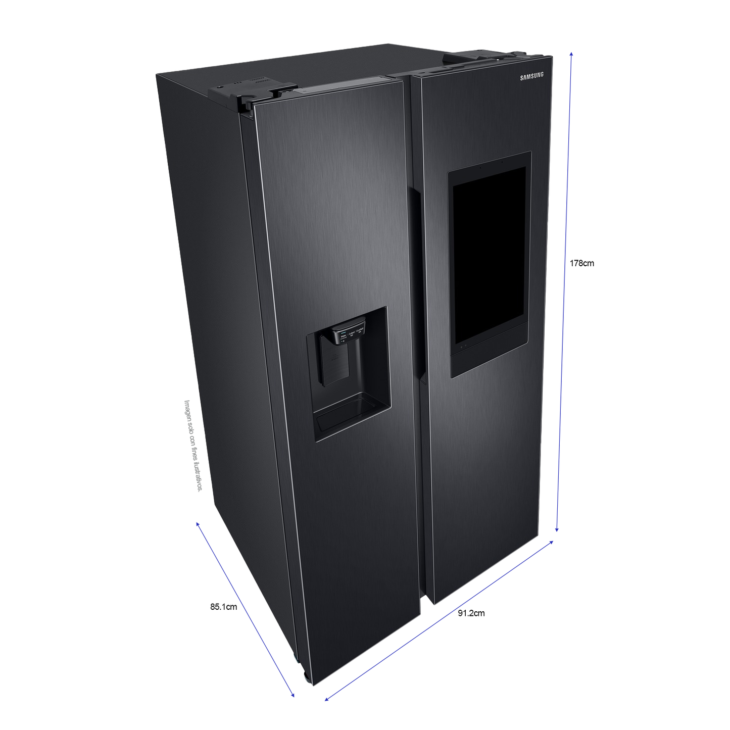 Refrigeradora 27pc, Side by Side  RS27T5561B1/AP, Samsung,  silver  family hub fam