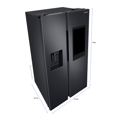 Refrigeradora 27pc, Side by Side  RS27T5561B1/AP, Samsung,  silver  family hub fam