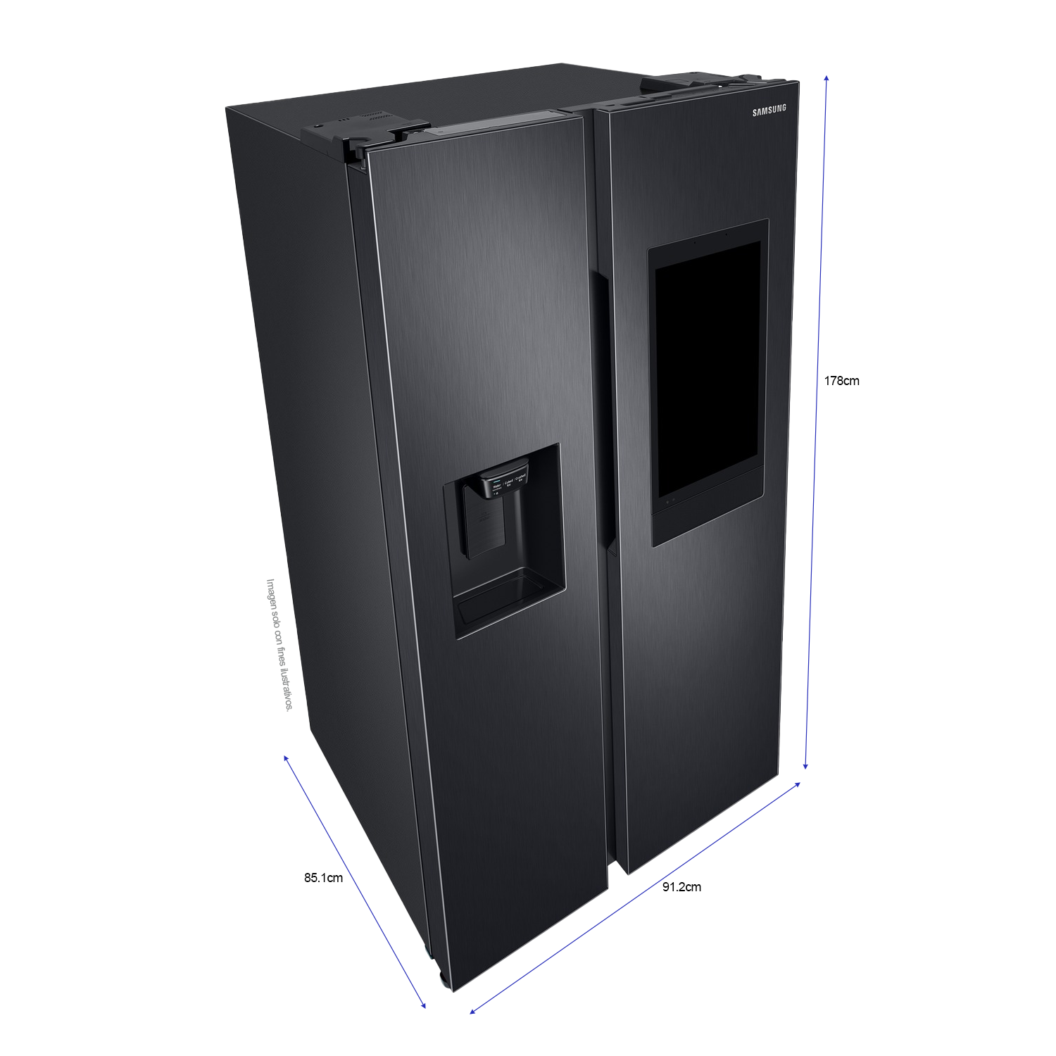 Refrigeradora 27pc, Side by Side  RS27T5561B1/AP, Samsung,  silver  family hub fam