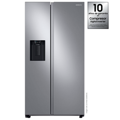 Refrigeradora 22pc RS22T5200S9/AP SIDE BY SIDE, Samsung, silver  all around cooling inverter dispensador de agua