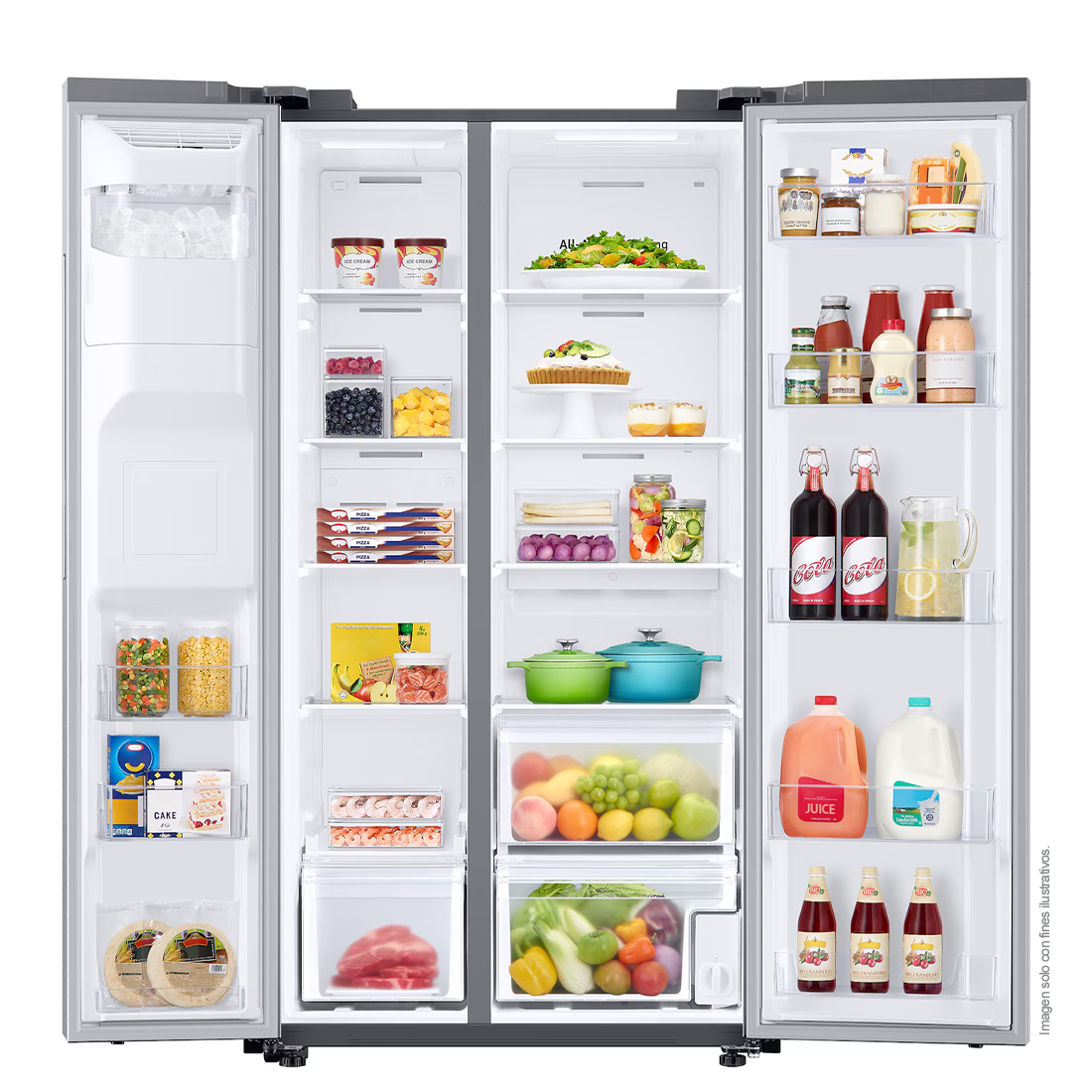 Refrigeradora 22pc RS22T5200S9/AP SIDE BY SIDE, Samsung, silver  all around cooling inverter dispensador de agua