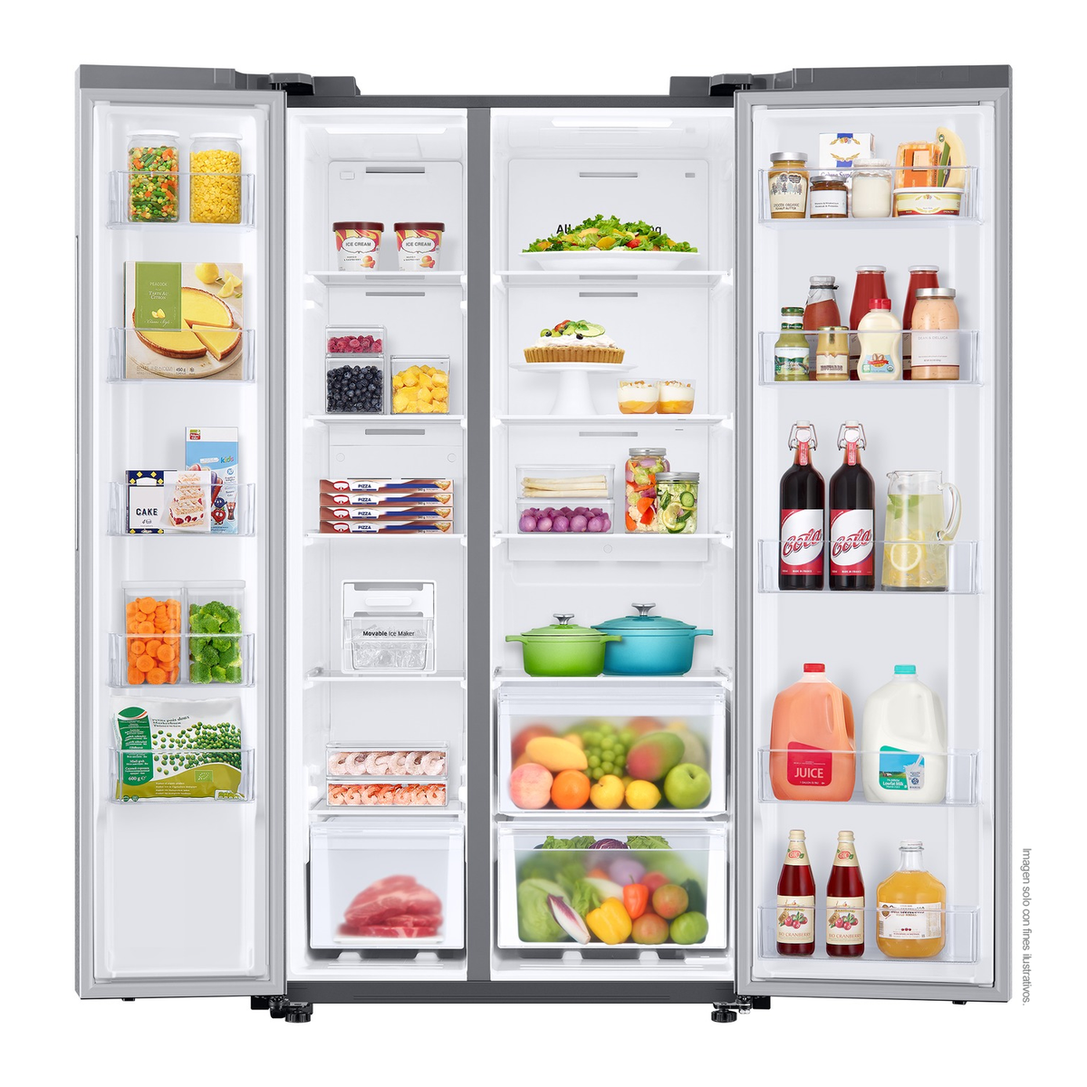 Refrigeradora 28 pc Side by Side  RS28T5B00S9/AP Samsung, silver  all around cool