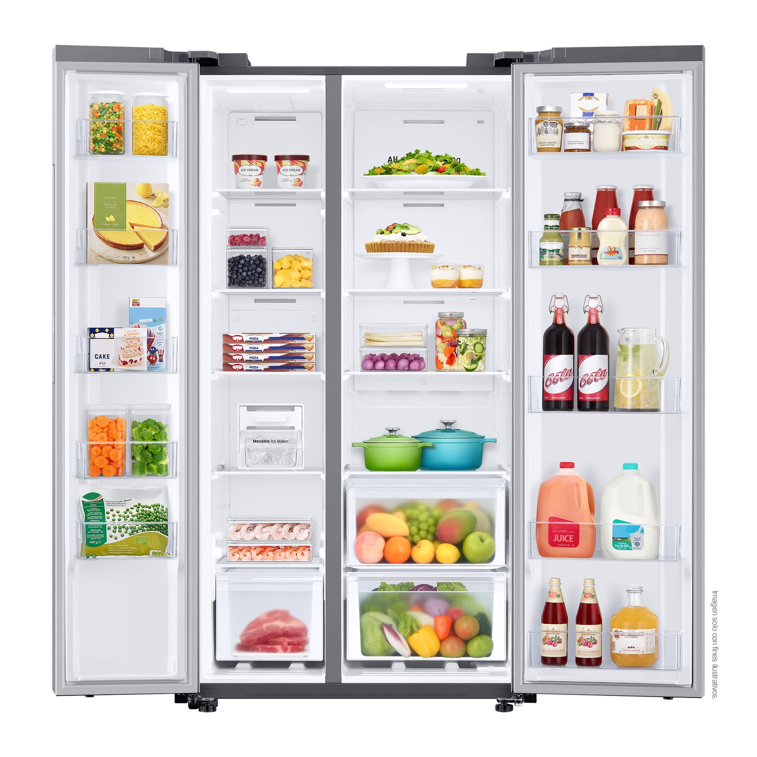 Refrigeradora 28 pc Side by Side  RS28T5B00S9/AP Samsung, silver  all around cool