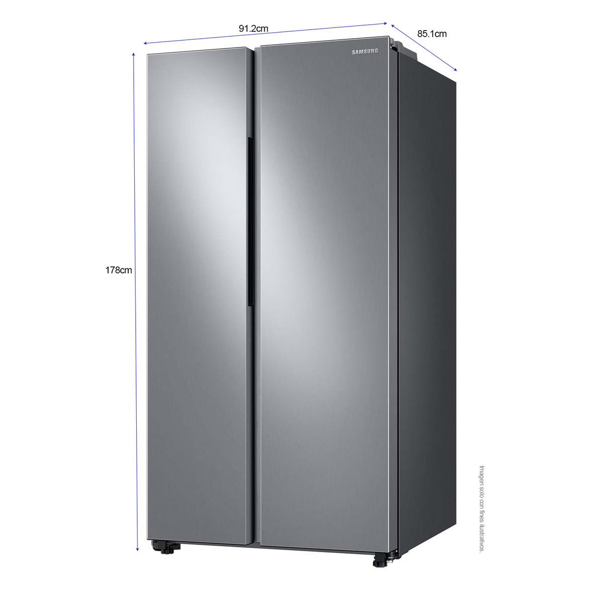 Refrigeradora 28 pc Side by Side  RS28T5B00S9/AP Samsung, silver  all around cool