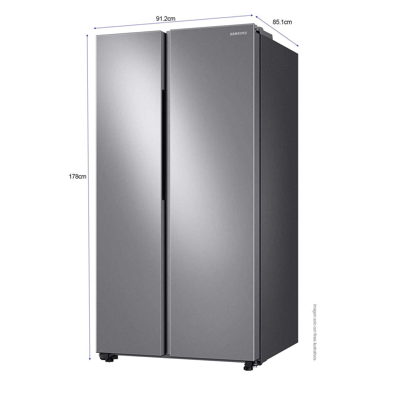Refrigeradora 28 pc Side by Side  RS28T5B00S9/AP Samsung, silver  all around cool
