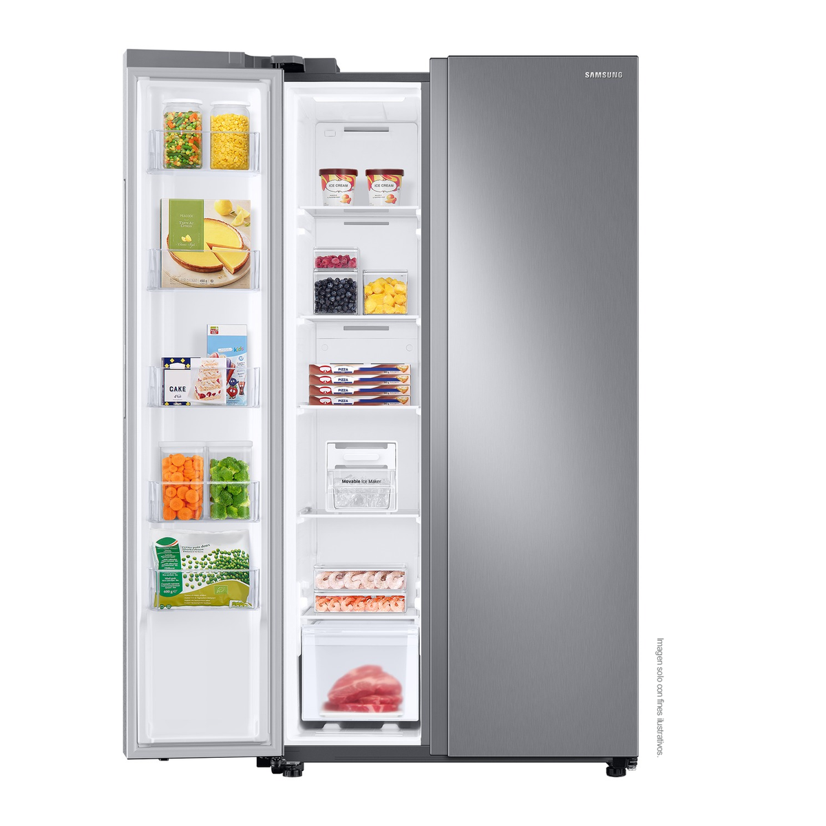Refrigeradora 28 pc Side by Side  RS28T5B00S9/AP Samsung, silver  all around cool