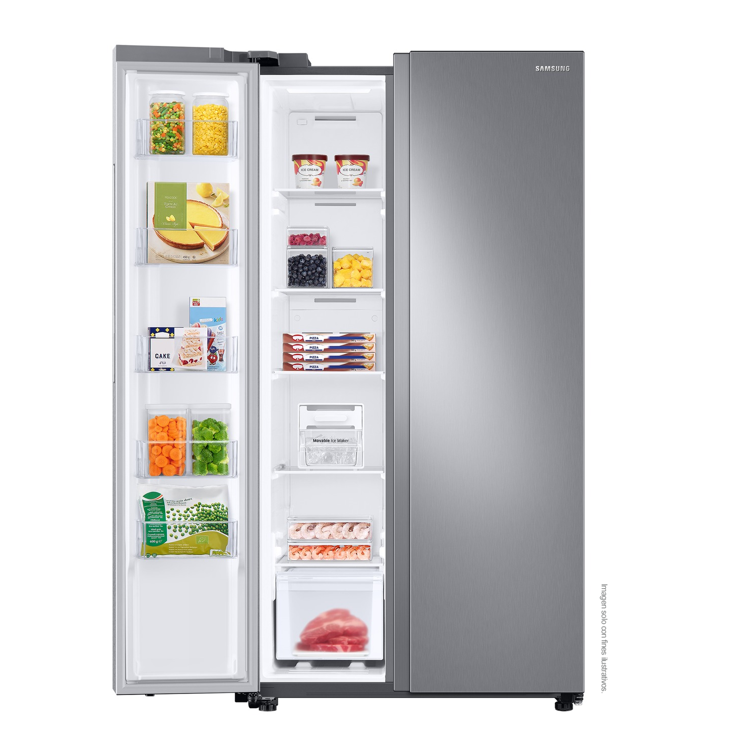 Refrigeradora 28 pc Side by Side  RS28T5B00S9/AP Samsung, silver  all around cool