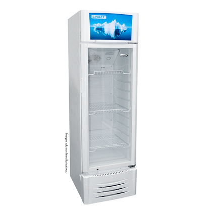 Enfriador 7.4pc modelo RFD-1080 Sankey, control de enfriamiento, puerta de vidrio.