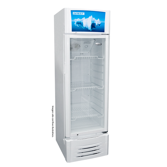 Enfriador 7.4pc modelo RFD-1080 Sankey, control de enfriamiento, puerta de vidrio.