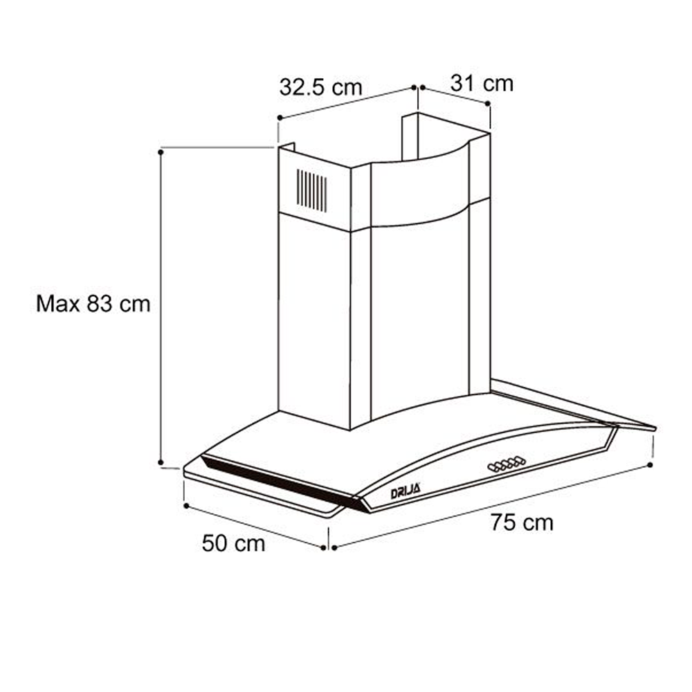 Extractor de grasa 30" campana pared GALAXY 76 DRIJA filtros de aluminio