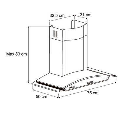 Extractor de grasa 30" campana pared GALAXY 76 DRIJA filtros de aluminio