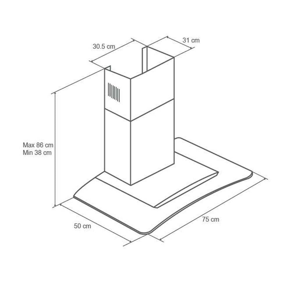 Extractor de grasa 30" campana pared GALAXY 76 DRIJA filtros de aluminio