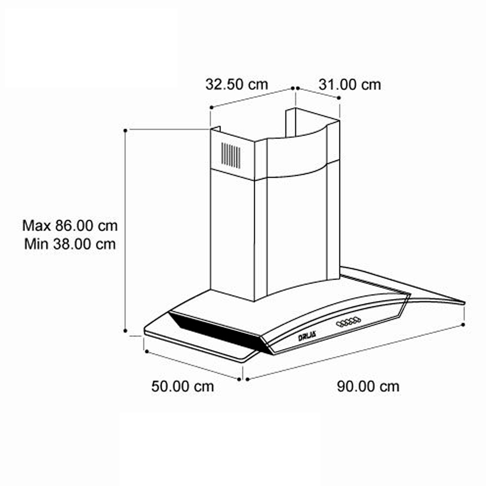 Extractor de grasa 36" campana pared GALAXY 90 DRIJA