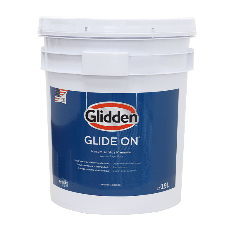Pintura Base Glide-On acrílica mate blanco tanque de 5 galones