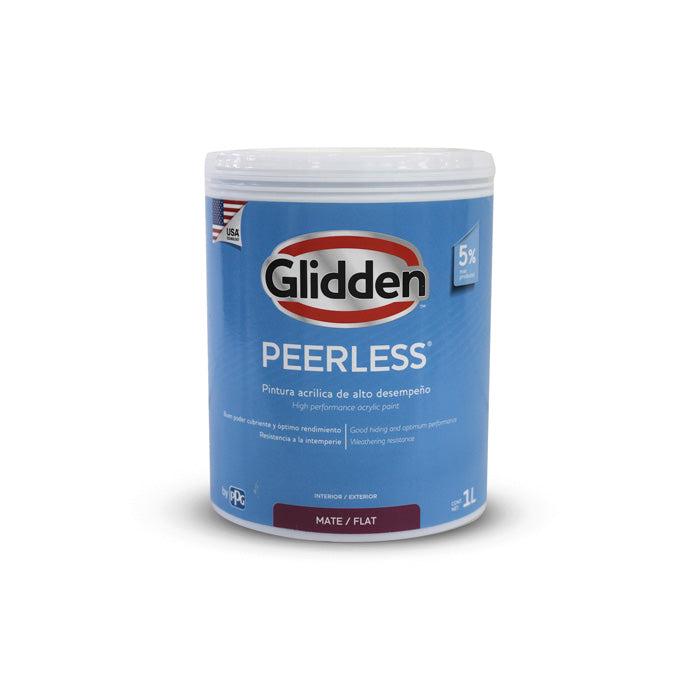 GLIDDEN PINTURA BASE PEERLESS ACRILICA MATE BLANCO 1/4 GALON
