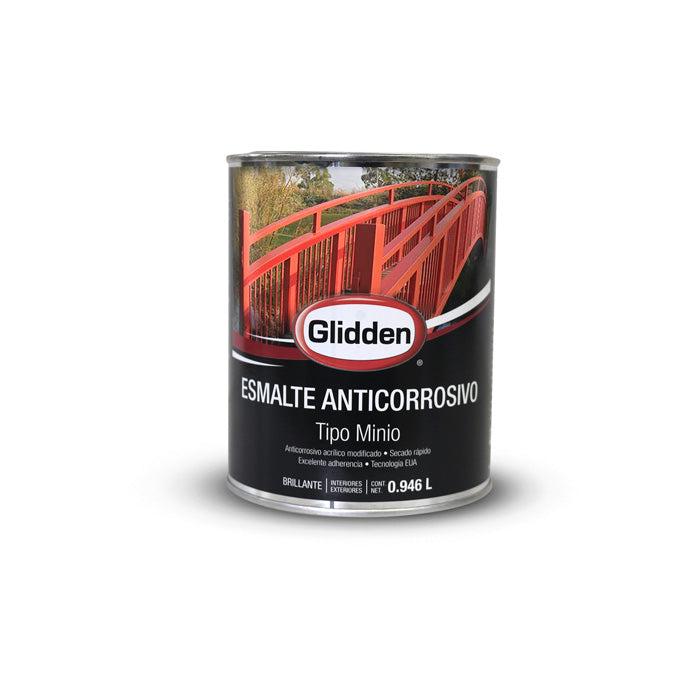 Glidden Pintura Anticorrosiva Esmalte Minio Negro 1/4 Galon