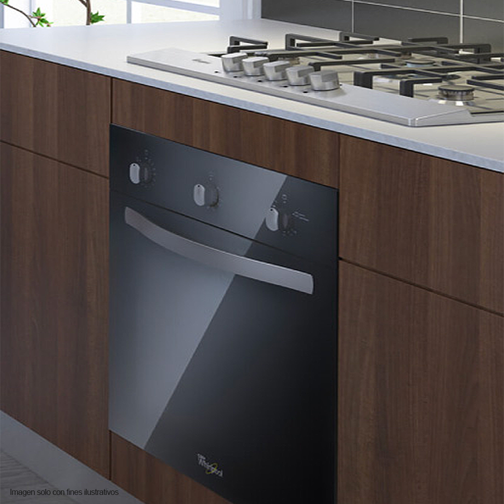 Horno a gas de 24" empotrable WOA105F Whirlpool color negro