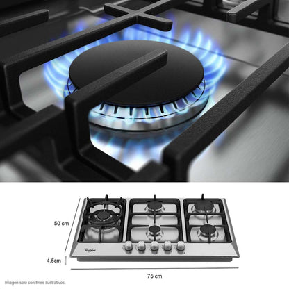 Estufa a gas 30" WP3040S Whirlpool de acero inoxidable