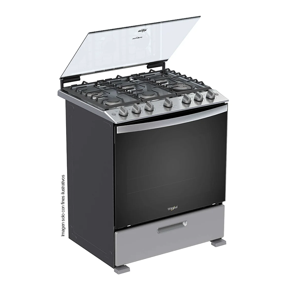 Estufa de 30" a gas LWFR5000D cubierta de acero inoxidable 6 quemadores  Whirlpool.