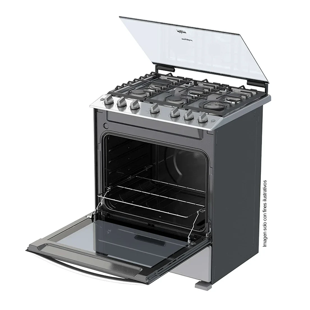 Estufa de 30" a gas LWFR5000D cubierta de acero inoxidable 6 quemadores  Whirlpool.