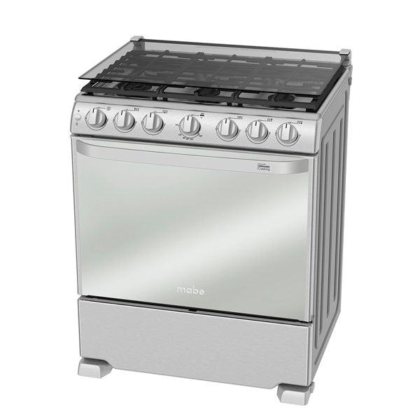 MABE  ESTUFA  30"  GAS  EM7675CFIX1  GRIS  MESA DE ACERP INOXIDABLE PARRILLAS DE HIERRO COLADO ENCENDIDO ELECTRICO DE BOTON TECNOLOGIA ULTIMATE EASY CLEAN PRO VENTANA PANORAMICA