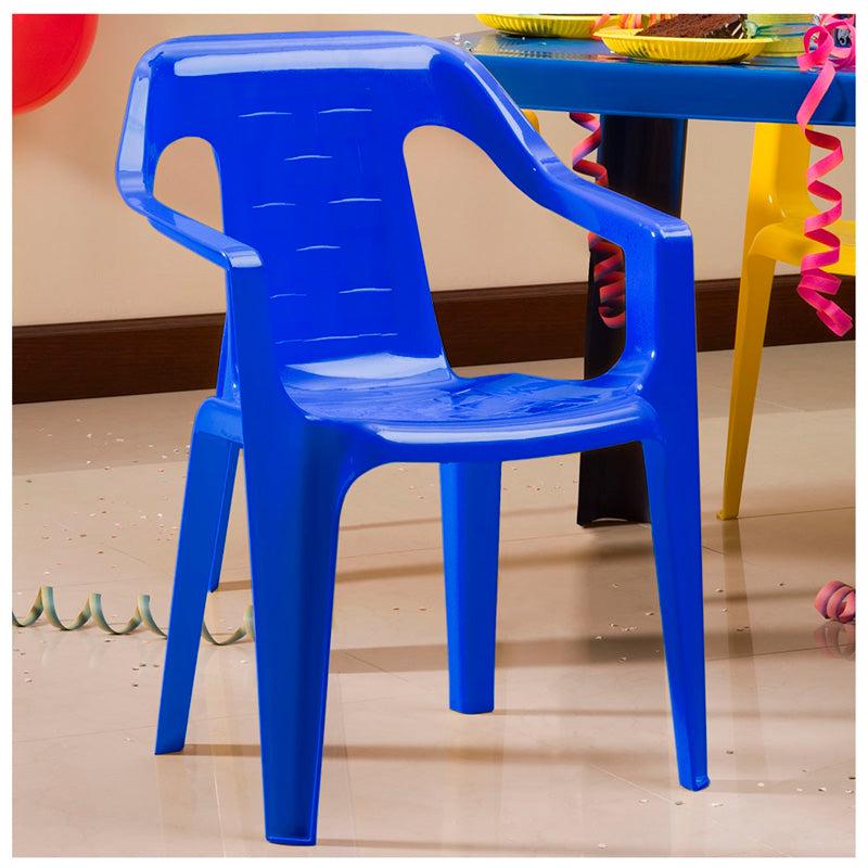 Silla plástica infantil 5607-XP color azul modelo estrella