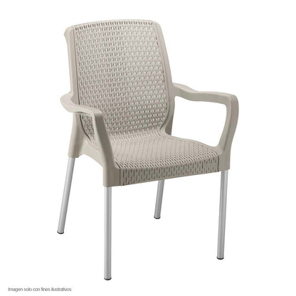 Silla plástica Shia 9404-XP color taupe Rimax