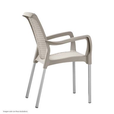 Silla plástica Shia 9404-XP color taupe Rimax