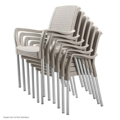 Silla plástica Shia 9404-XP color taupe Rimax