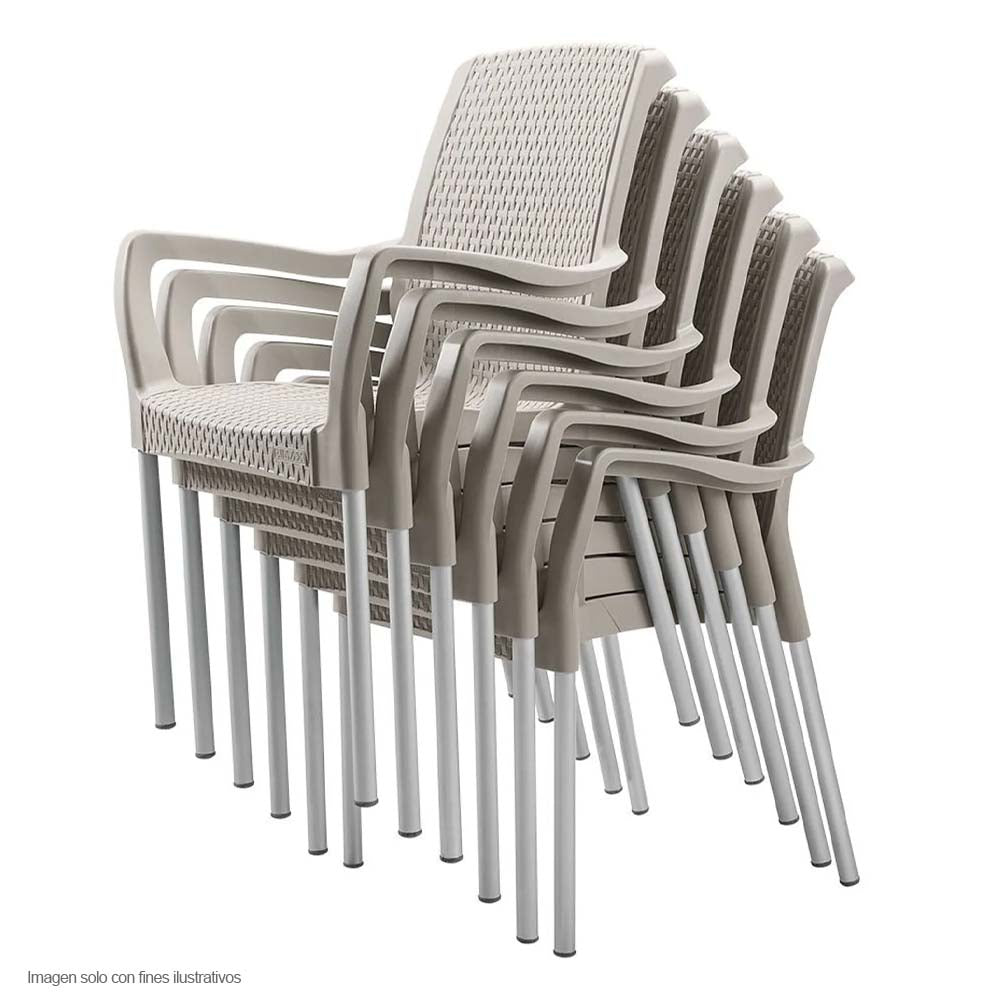 Silla plástica Shia 9404-XP color taupe Rimax