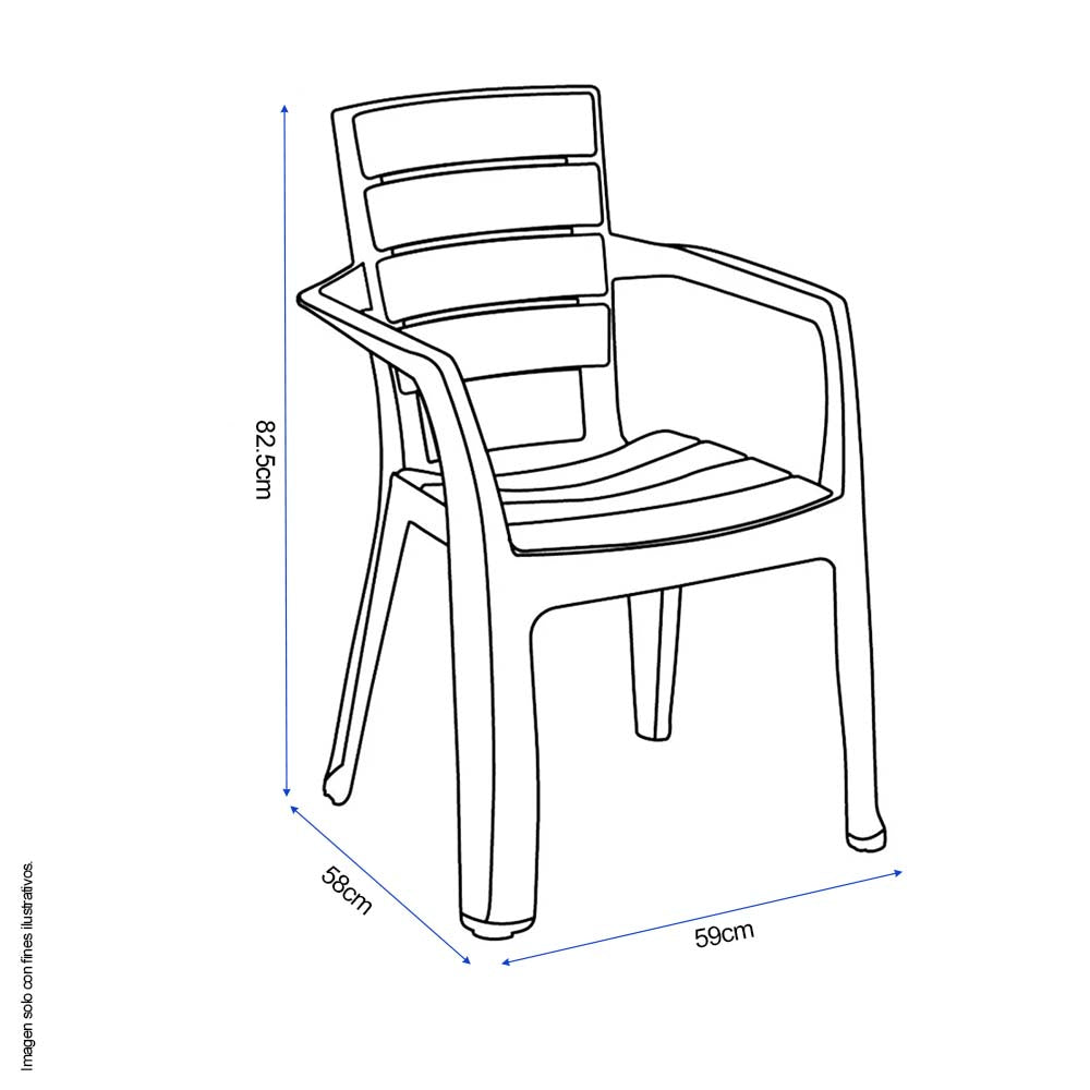 Silla Barú con brazos 11937-XP  color wengue